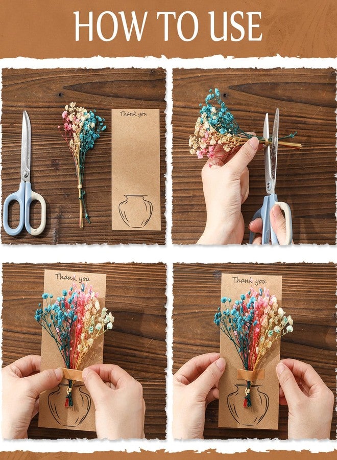 جانينكا مجموعة جانينكا من 41 قطعة من زهور الجيبسوفيلا المجففة الصغيرة وبطاقات الهدايا، مثالية لحفلات الزفاف وحفلات استقبال المولود الجديد، بالإضافة إلى باقة من زهور الجيبسوفيلا المجففة الطبيعية لتزيين حفلات الخريف وعيد الشكر (متعددة الألوان). - Image 3