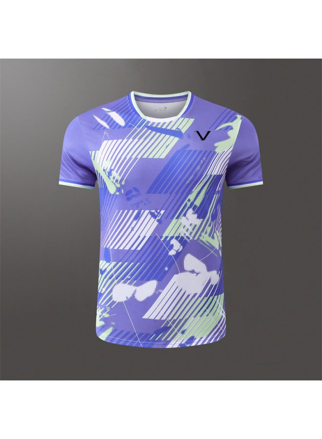 New Badminton Suit Jacket Men's And Women's Short-sleeved Summer Boys And Girls Student Compeion Ball Suit Tennis Compeion 2117