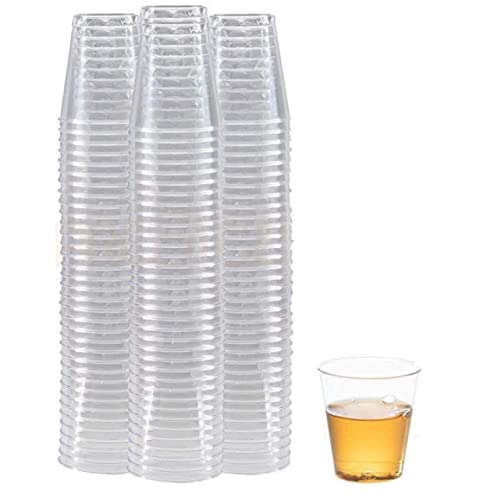TIJAR Shot Glasses Pack of 50 Plastic Shot and Desert Glass Strong Durable Hard Plastic Quality Crystal Clear Shot Cups Sample Tasting Cups 50