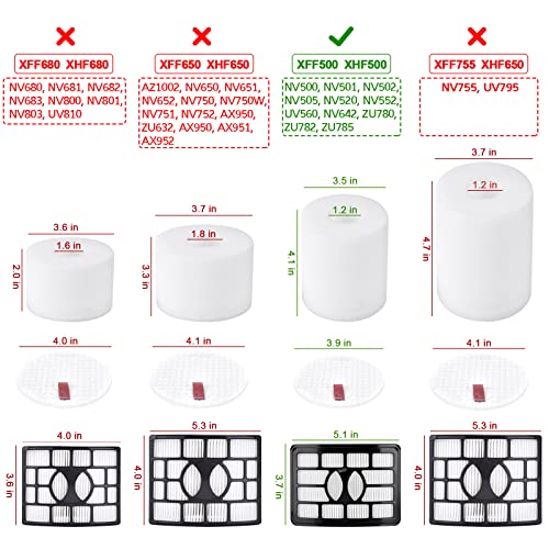 Leadaybetter Filter Replacement for Shark Rotator Pro Lift-Away NV500, NV501, NV502, NV505, NV552, NV642, UV560, ZU780, ZU782, ZU785. Compare to Part # Xff500 Xhf500, 2 + 4 Foam & Felt Filters - Image 4