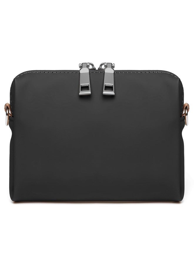 Joyway Travel Makeup Bag, Large Capacity Cosmetic Bags for Women, Waterproof Portable Pouch Open Flat Toiletry Bag Make up Organizer with Divider, Can be fitted with suspenders(Black) - Image 1