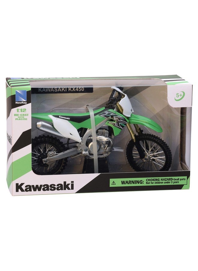 NewRay New-Ray Kawasaki KX 450F Green 1/12 Diecast Motorcycle - Image 2