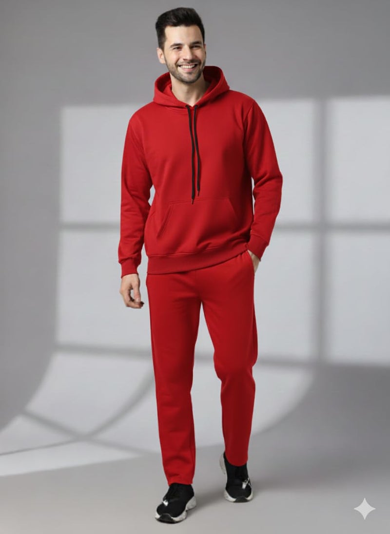 Mack Jonney Solid Track Suit for men | Co-ord Set | Warm Fleece Tracksuit Set | Full Sleeve Hoodie-M4922 - Image 2