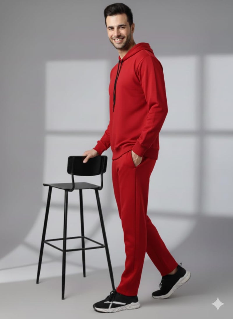 Mack Jonney Solid Track Suit for men | Co-ord Set | Warm Fleece Tracksuit Set | Full Sleeve Hoodie-M4922 - Image 4