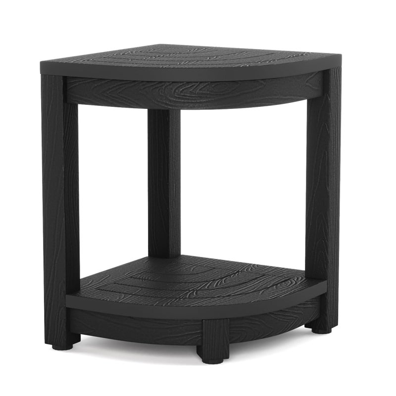 LUE BONA LUE BONA Shower Bench for Inside Shower Black HDPS Corner Shower Stool for Shaving Legs 17 Waterproof Storage Shelf for Bathroom Small Shower Seats ChairFoot Rest Indoor or Outdoor Use 