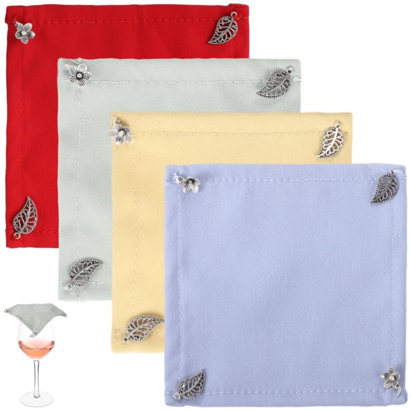 Set of 4 Wine Glass Covers 3.9 Inch Outdoor Drink Protection Dust Guard - Image 5