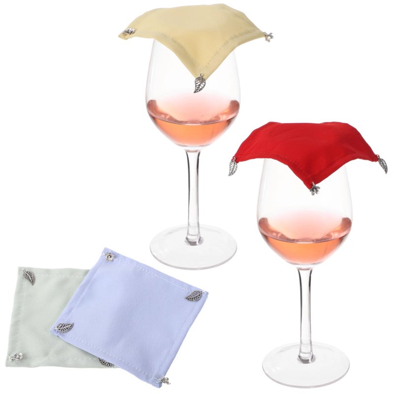 Set of 4 Wine Glass Covers 3.9 Inch Outdoor Drink Protection Dust Guard - Image 2