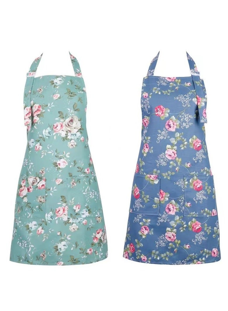 مريلة للنساء مع جيوب من القطن والكتان للطبخ والخبز ومريلة البستنة الناعمة والمتينة