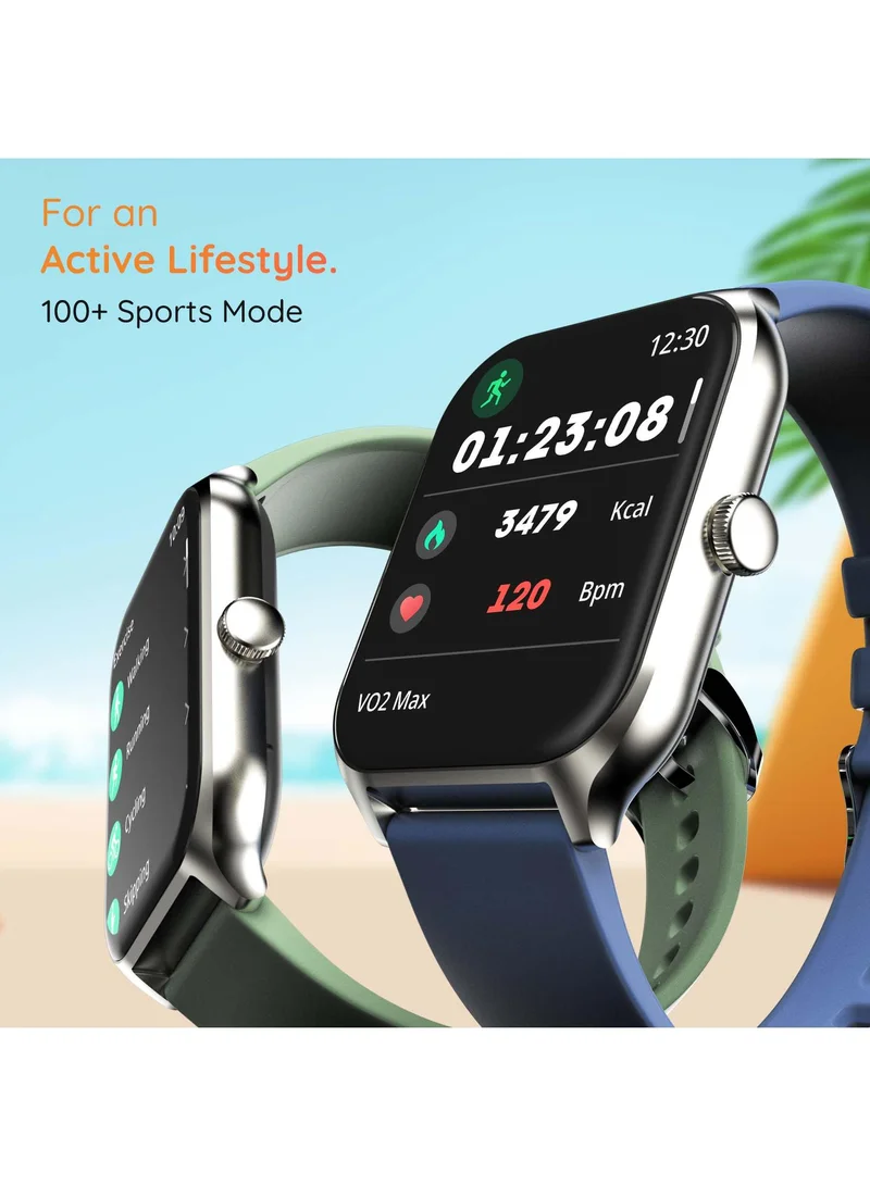 Pebble Cruise 1.96" Infinite Display Smartwatch for Men and Women, Bluetooth Calling, Heart Rate Monitoring, AI Voice Assistant