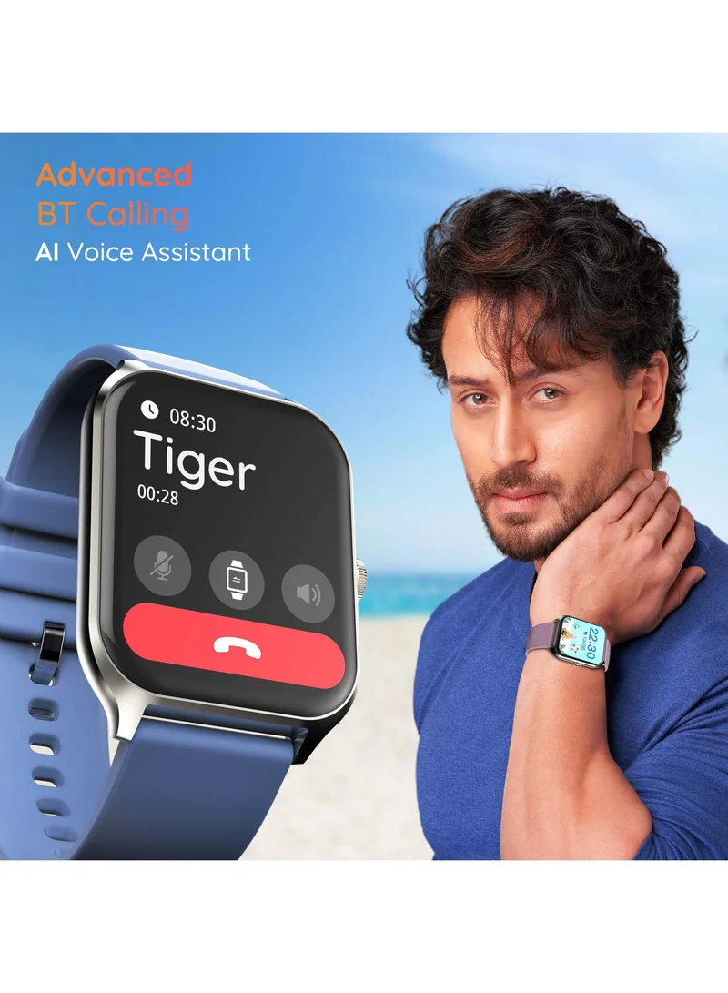 Pebble Cruise 1.96" Infinite Display Smartwatch for Men and Women, Bluetooth Calling, Heart Rate Monitoring, AI Voice Assistant