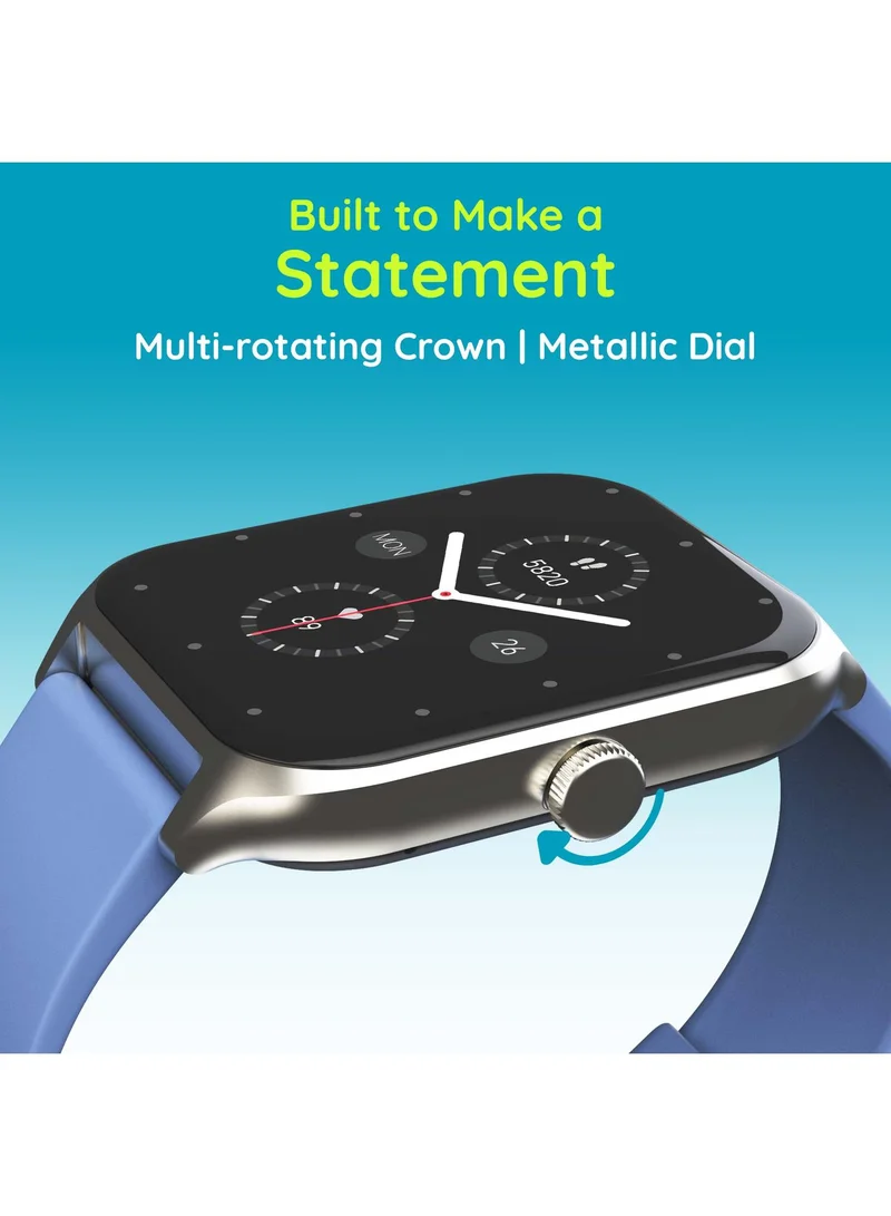 Pebble Cruise 1.96" Infinite Display Smartwatch for Men and Women, Bluetooth Calling, Heart Rate Monitoring, AI Voice Assistant