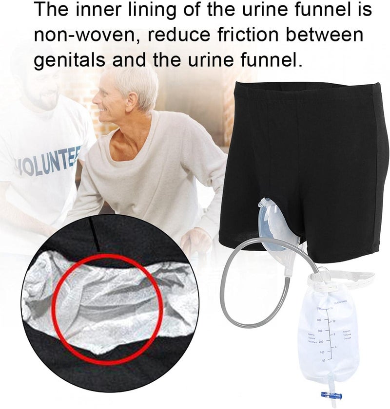 klarako Reusable Male Urinal Pee Leg Bags 500ml, Men Wearable Urine Bag Incontinence Pants Medical Silicone Urine Funnel Pee Holder Collector with Catheter - Image 5
