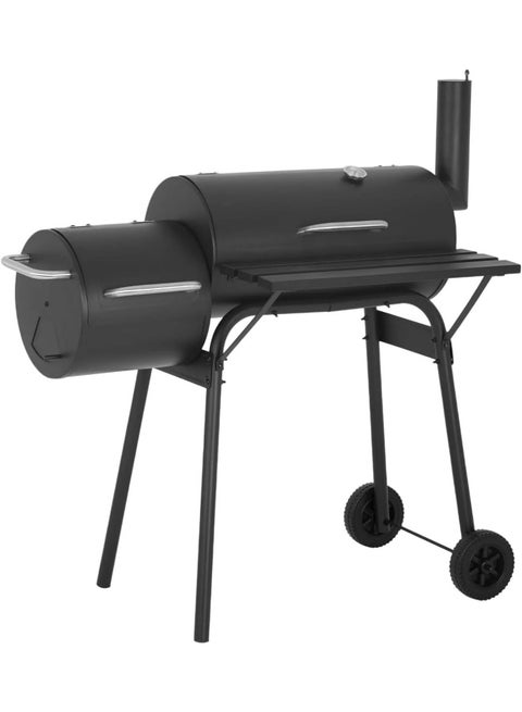 Charcoal Grill With Offset Smoker, Cooking Surface, Outdoor Bbq Grill With Side Table For Backyard, Patio And Parties