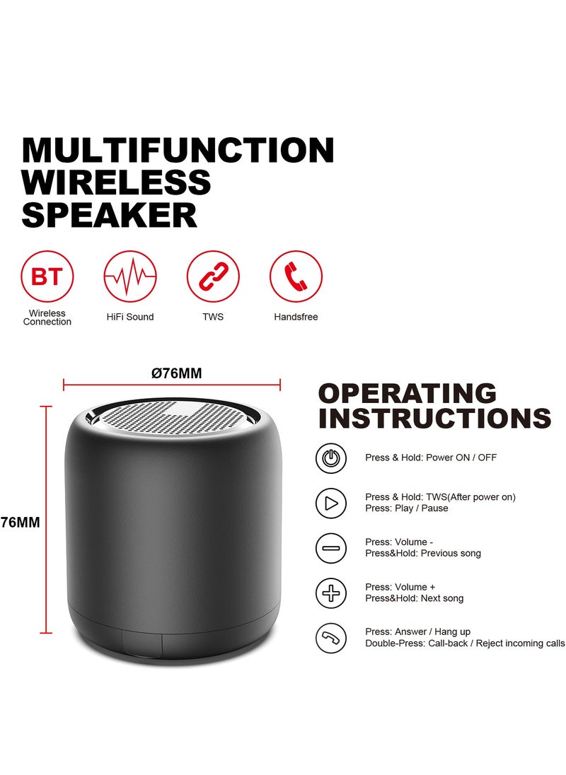 Generic - Mini Bluetooth Speaker with Long Battery Life & IPX4 Waterproof Rating - Portable 45MM HD Speaker with Silicone Sling - Image 1