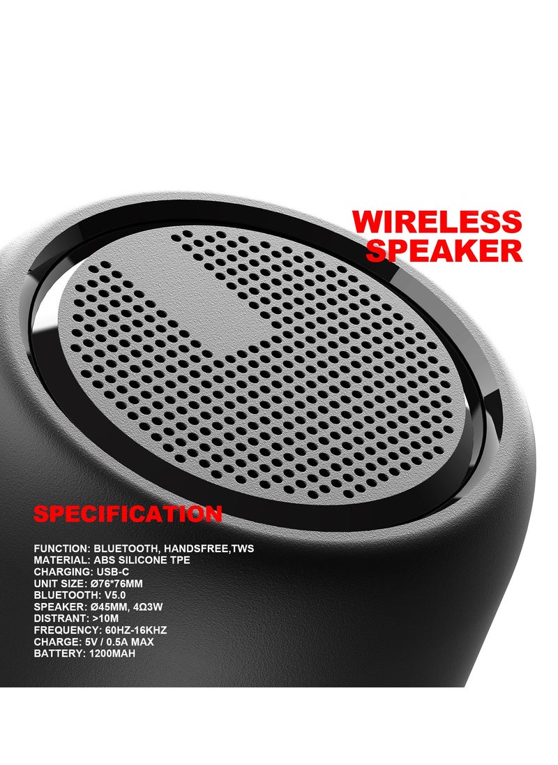 Generic - Mini Bluetooth Speaker with Long Battery Life & IPX4 Waterproof Rating - Portable 45MM HD Speaker with Silicone Sling - Image 1
