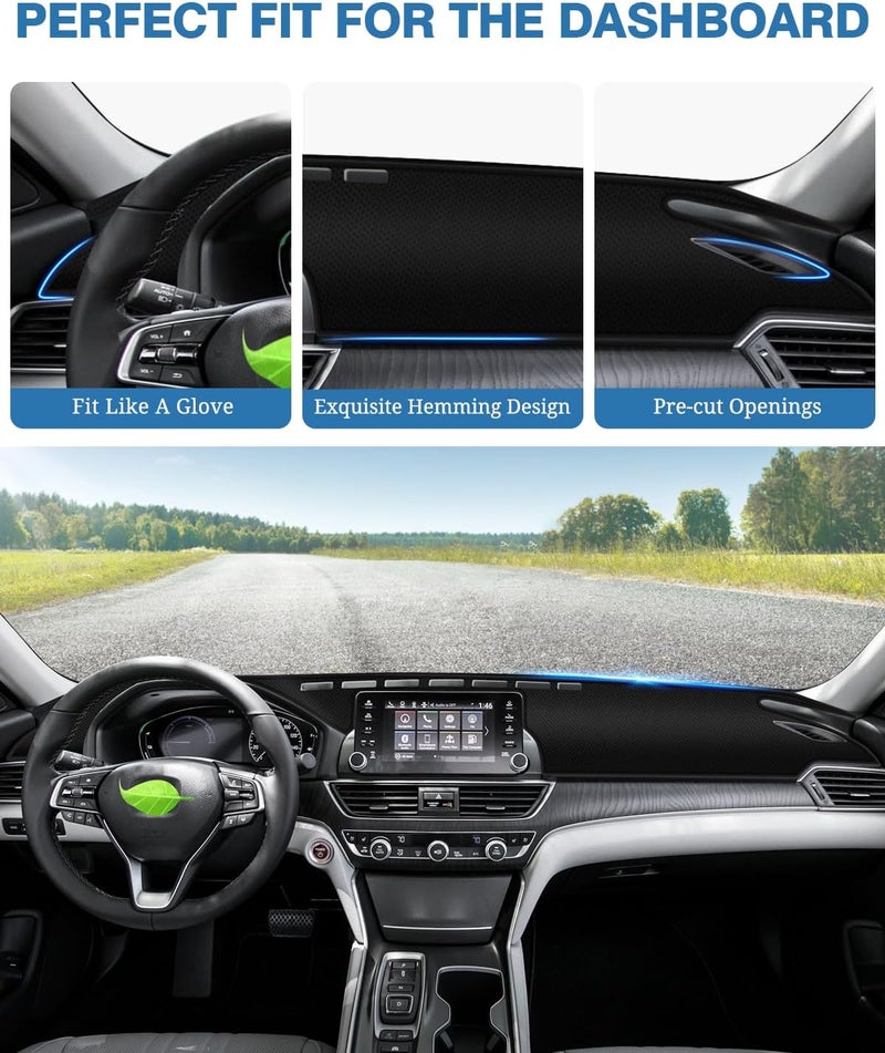 FIILINES Dash Cover Fit for Honda Accord 2018 2019 2020 2021 2022 Dashboard Cover Accord Accessories Dashboard Mat Sunshade Nonslip Mesh Dashborad Cover Protector No Glare - Image 3