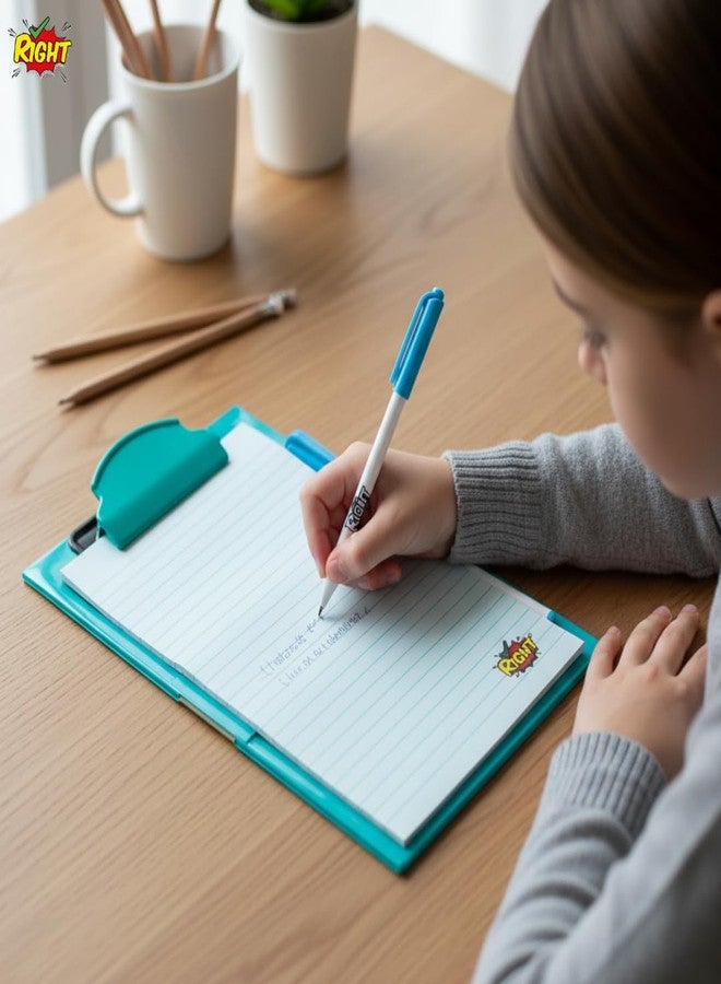 RIGHT A5 Notepad with Clipboard & Pen – 50 Ruled Sheets | Writing Pad for Office, School, College & Home Use | Portable & Reusable Stationery Notebook (BLUE) - Image 5