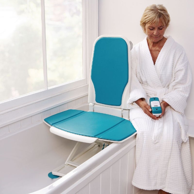 Sammons Preston Bathmaster Sonaris Blue Cover Standard Blue Cover for Sonaris Reclining Bathlift Comfortable 14 Foam Seat and Backrest Cover Protects Bath Lift Easy to Use and Washable Cover Snaps Into Place - Image 2