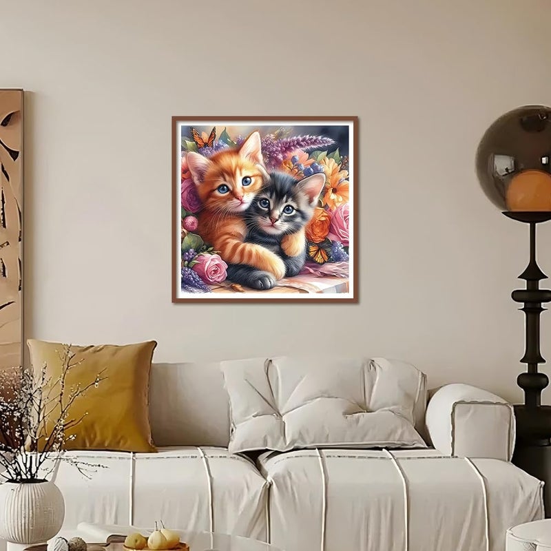Kulvci Diamond Art Painting Kits for Adults Cat, Diamond Art Kits for Beginners, 5D DIY Full Drill Gem Craft for Home Decor Gift 12x12inch - Image 2