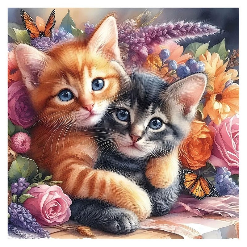 Kulvci Diamond Art Painting Kits for Adults Cat, Diamond Art Kits for Beginners, 5D DIY Full Drill Gem Craft for Home Decor Gift 12x12inch - Image 1