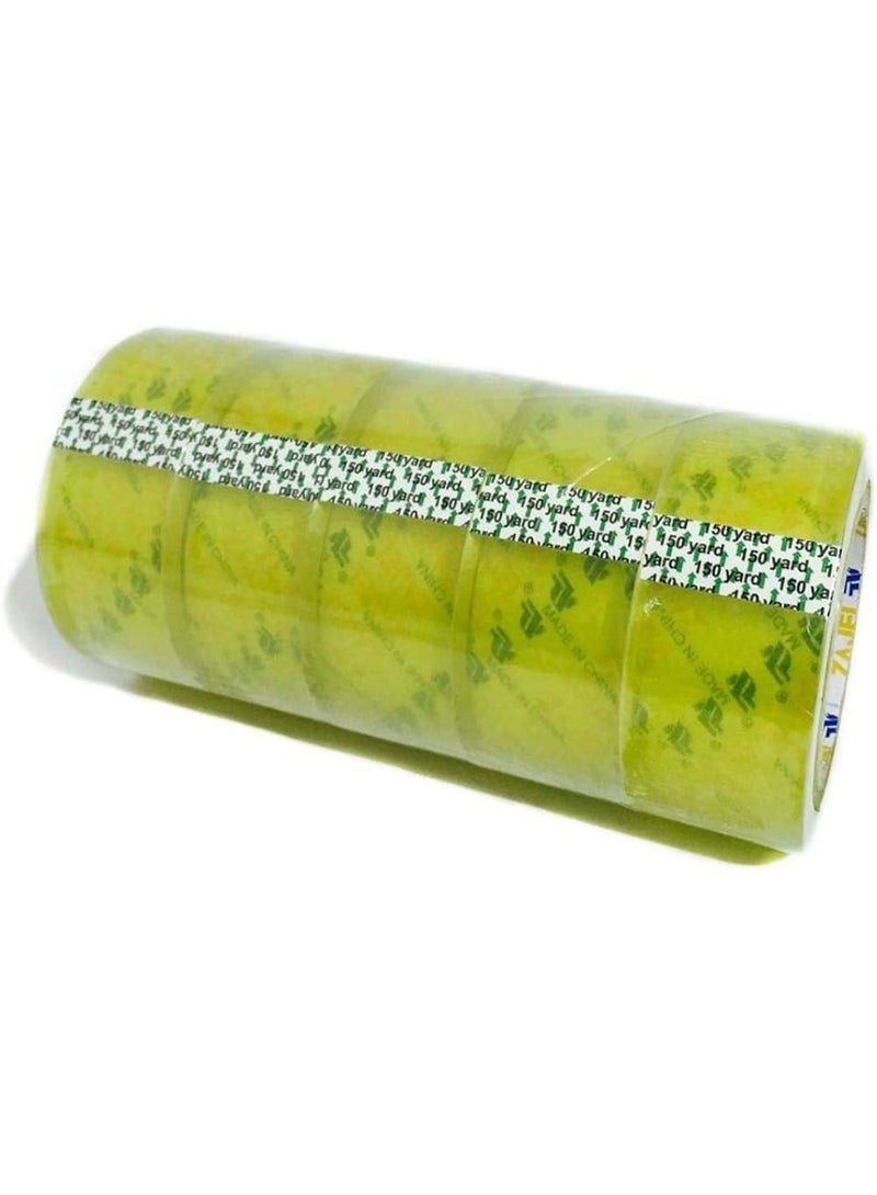 Adhesive Packing Tape, 45 Mic x 48mm x 150 Yards, Yellowish Super Clear, 5 Rolls - Image 2