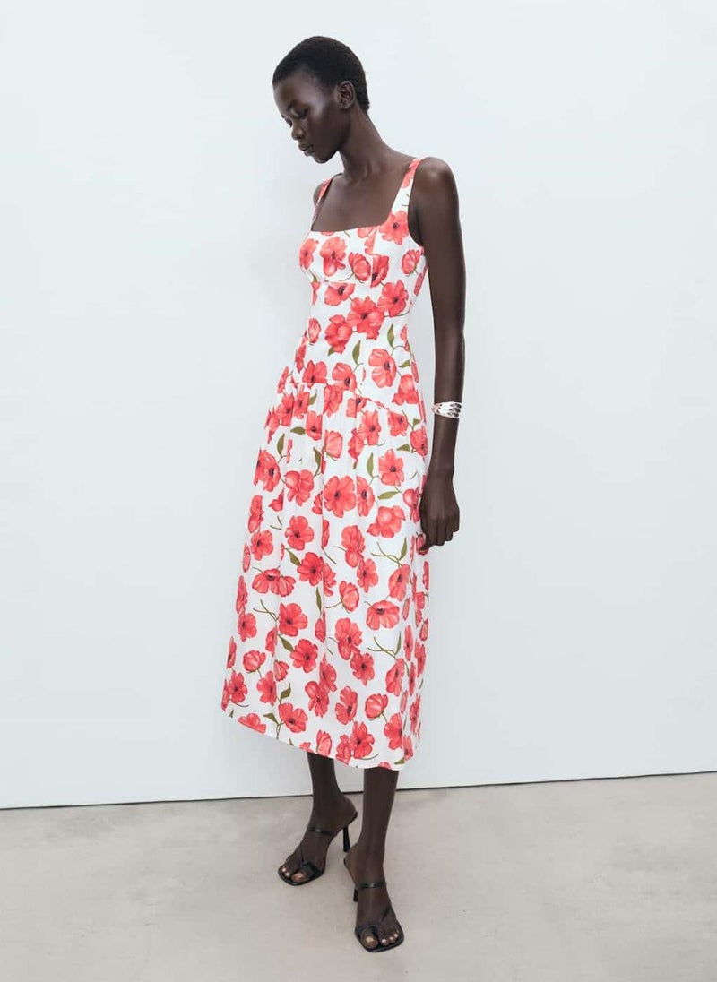 MANGO Flared Cotton Dress  - Image 1