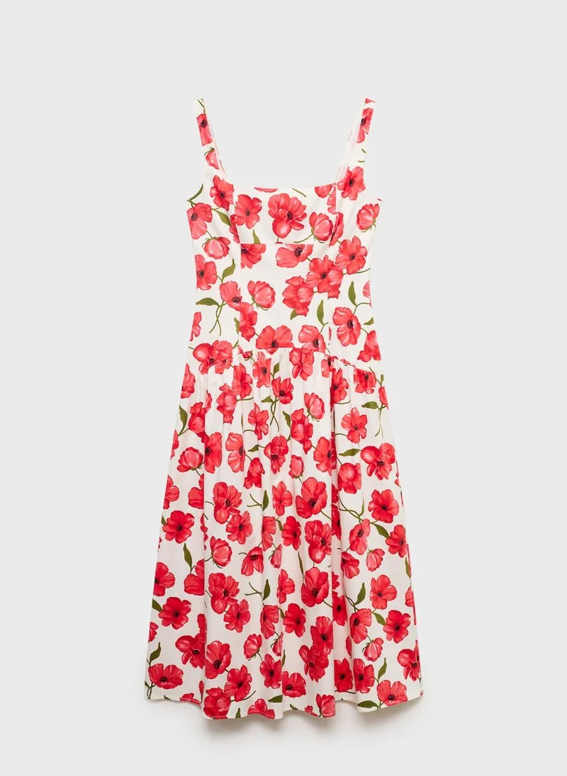 MANGO Flared Cotton Dress