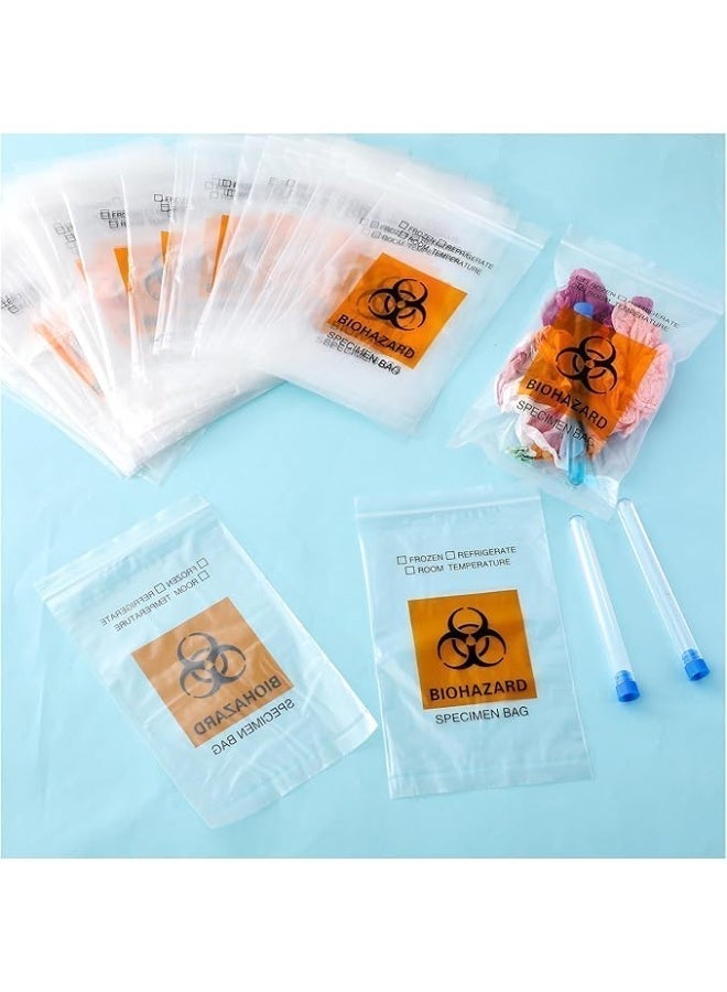 Protect Bio hazard Specimen Bag 6inch x 9inchZip Lock  With Rear Pocket 100 Pcs/pack,Sample Transportation,Storage of Lab Items,Sample Organization. - Image 2
