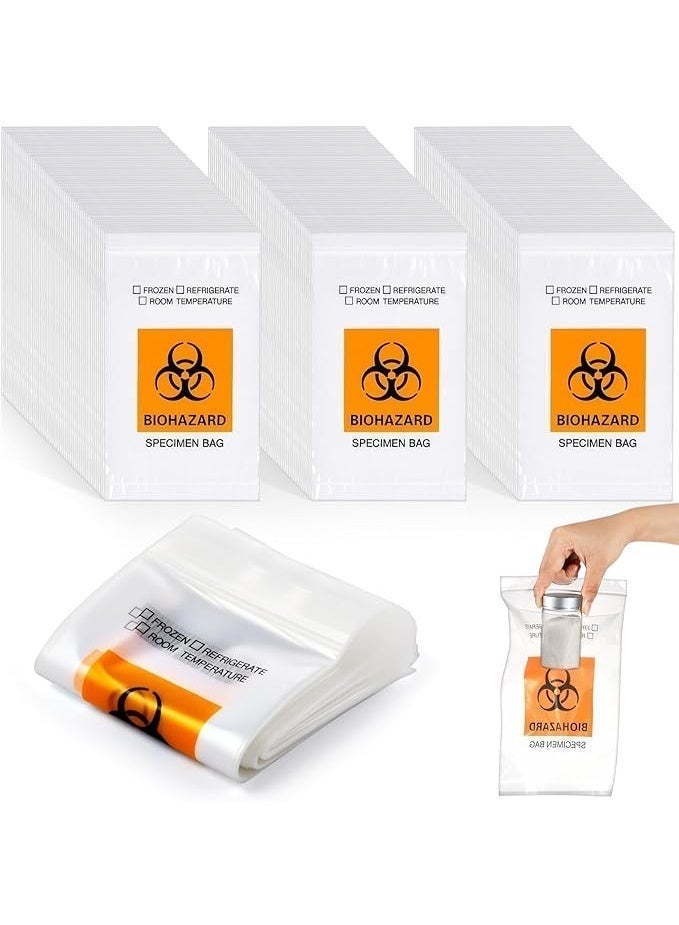 Protect Bio hazard Specimen Bag 6inch x 9inchZip Lock  With Rear Pocket 100 Pcs/pack,Sample Transportation,Storage of Lab Items,Sample Organization. - Image 1