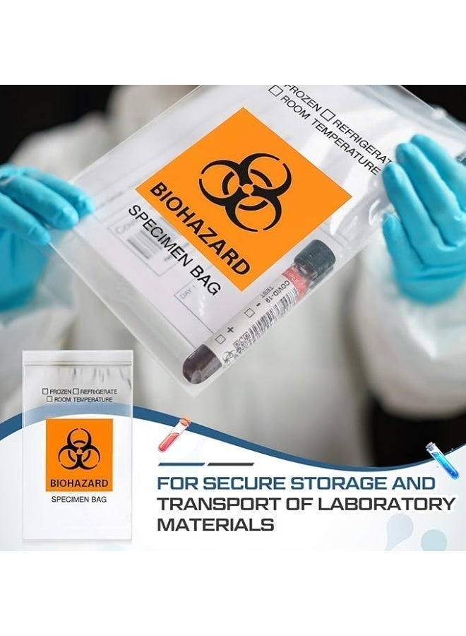 Protect Bio hazard Specimen Bag 6inch x 9inchZip Lock  With Rear Pocket 100 Pcs/pack,Sample Transportation,Storage of Lab Items,Sample Organization. - Image 5