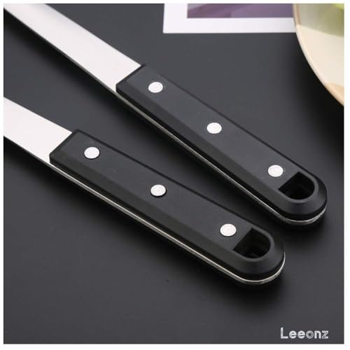 Leeonz Kitchen Spatula Set Heat Resistant Stainless Steel - Turner Spatulas Nylon Grip - Best Spatulas for Cooking and Grilling - Pancake Turners, Egg Flippers - 1 Pack - Image 4