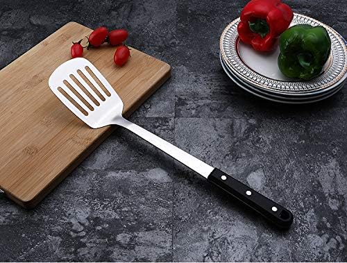 Leeonz Kitchen Spatula Set Heat Resistant Stainless Steel - Turner Spatulas Nylon Grip - Best Spatulas for Cooking and Grilling - Pancake Turners, Egg Flippers - 1 Pack - Image 2
