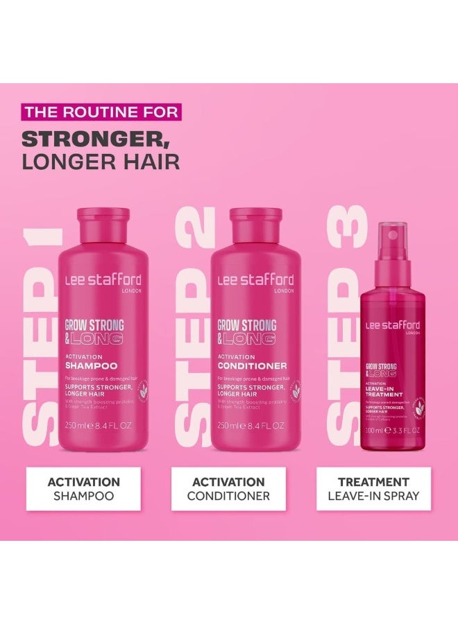 Lee Stafford Hair Growth Leave In Treatment Spray | Grow Strong & Long Collection - Best Conditioner Mist for Dry, Damaged, Frizzy Hair, Detangler, Men & Women, 3.3 Fl Oz - Image 4