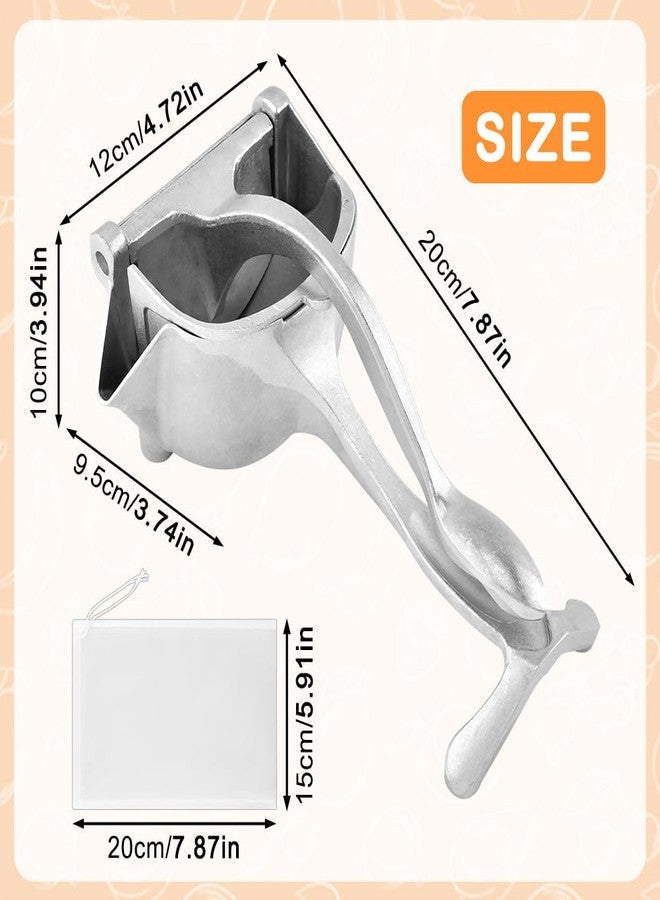 WeiLingBo Aluminum Alloy Fresh Fruit Juice Extractor,Hand Juicer Squeezer Lemon Juicer Manual Hand Press with Ergonomic Grip For Orange Citrus Lime Grapefruit With 4filt er bag(Silver,Size:20 * 12 * 10cm) - Image 2