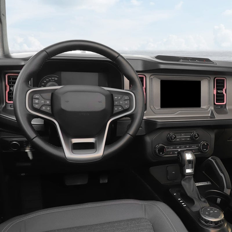 RAZPOY for Bronco Air Conditioning Outlet Vent Trim, 4PCS Center Console Dash AC Vent Ring Cover Compatible with 2021-2024 Ford Bronco Interior Accessories, Pink (Not for Bronco Sport) - Image 5