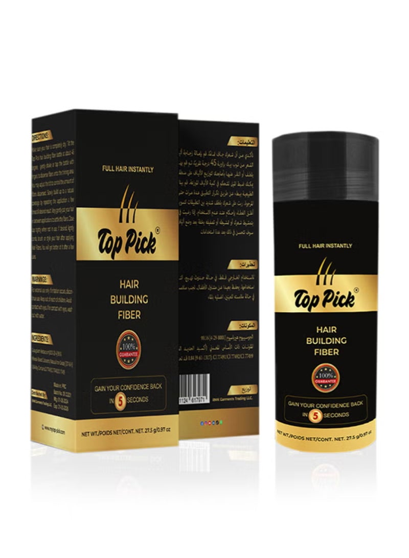 Top Pick Hair Building Fiber White 27.5g - Instant Hair Volumizer