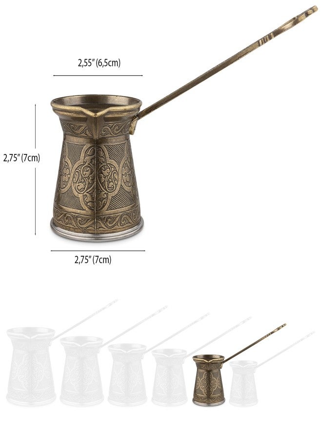 Alisveristime Authentic Turkish Coffee Pot, Handmade Cezve/Ibrik, 2.75-Inch Width, 2.75-Inch Height - 6.76 Ounce Enhance Your Coffee Experience Now! (2 Cup) (Antique Green) - Image 2