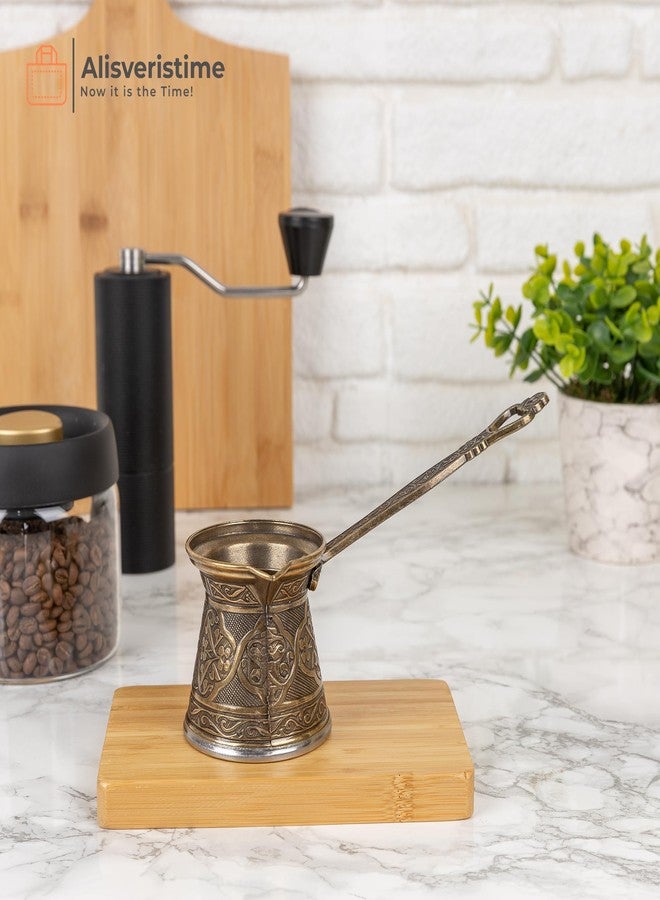 Alisveristime Authentic Turkish Coffee Pot, Handmade Cezve/Ibrik, 2.75-Inch Width, 2.75-Inch Height - 6.76 Ounce Enhance Your Coffee Experience Now! (2 Cup) (Antique Green) - Image 3