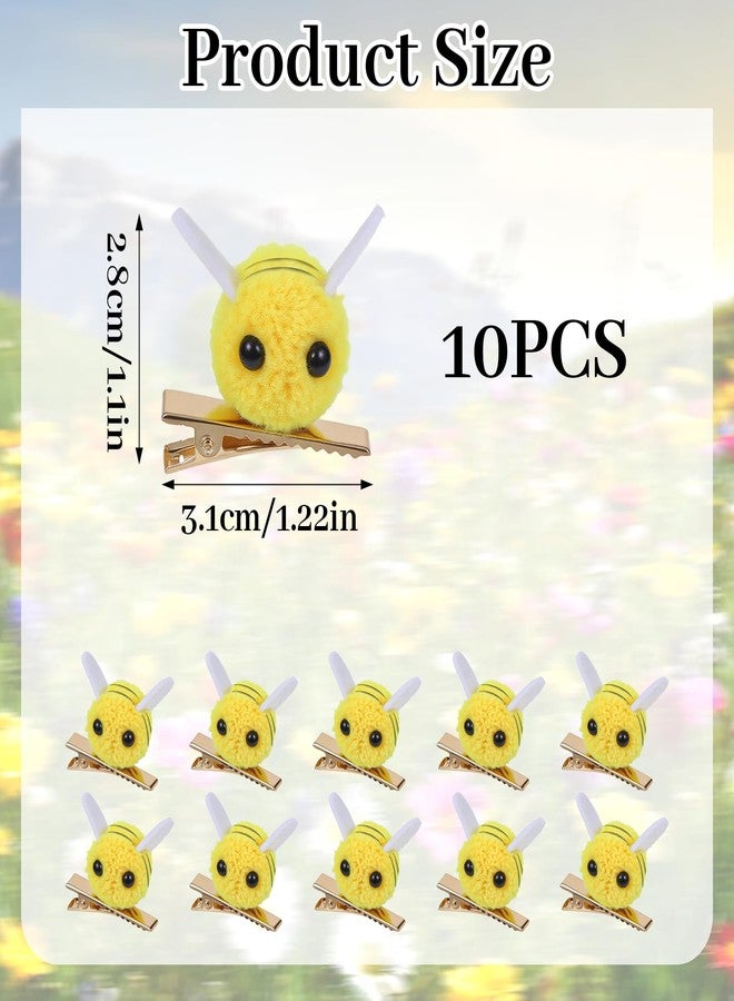 DOPENSPI 10 PCS Bee Hair Clips, Felt Bee Hairpins Spring Themed Alligator Clip Women Bangs Clips BumbleBee Hairs Barrette Cute Hair Accessories for Women Girls - Image 3