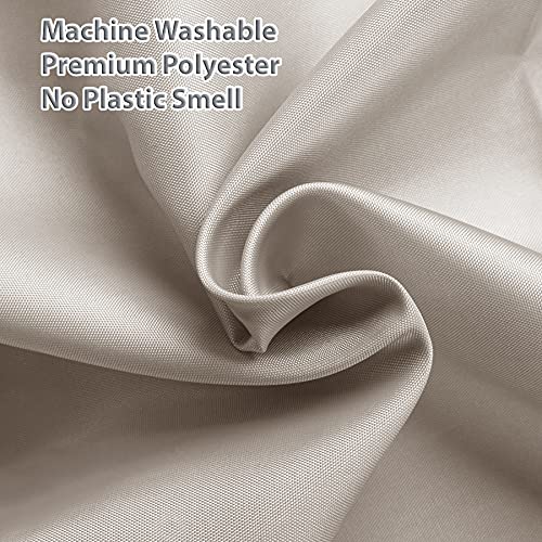 Titanker Fabric Shower Curtain Liner Washable, 70 x 72 Inches, Khaki Shower Liner Fabric with 2 Magnets, Waterproof Bathroom Shower Liner Soft Lightweight Polyester, Khaki - Image 3