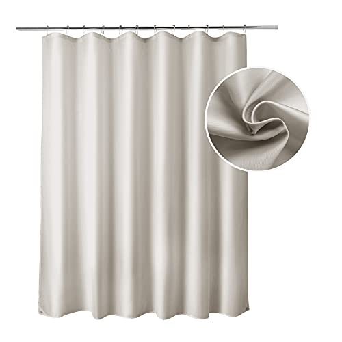 Titanker Fabric Shower Curtain Liner Washable, 70 x 72 Inches, Khaki Shower Liner Fabric with 2 Magnets, Waterproof Bathroom Shower Liner Soft Lightweight Polyester, Khaki - Image 1