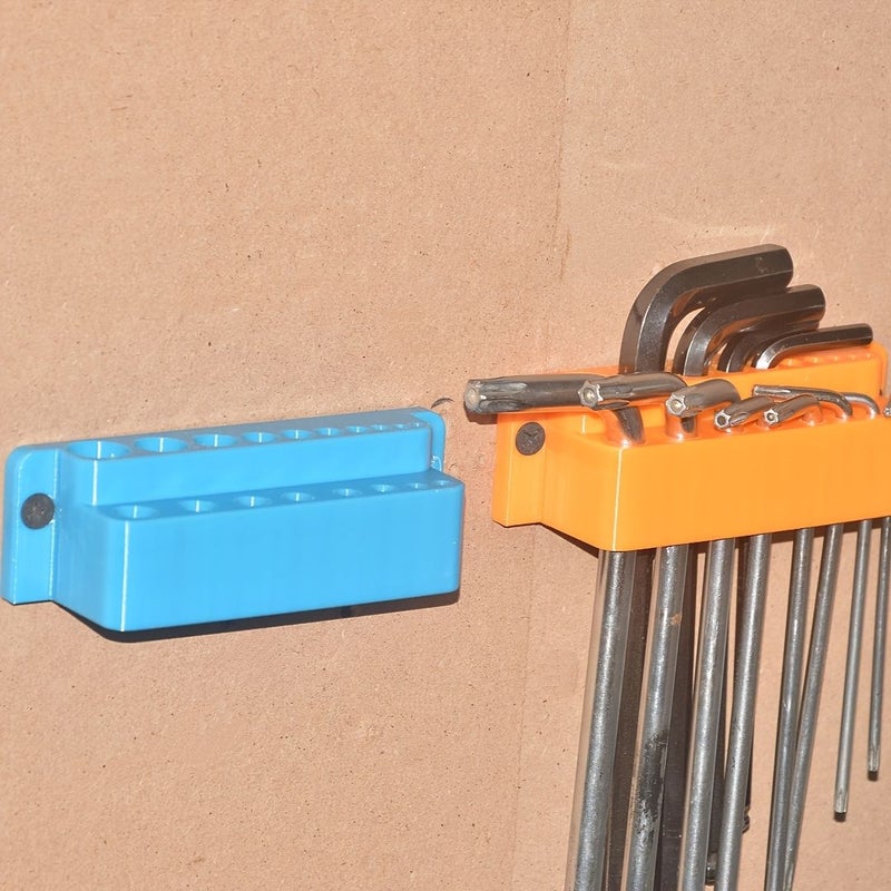 Black 18 Hole Hex Key And Torx Star Wrench Holder 3D Printed Plastic Wall Mount Tool Organizer Rack For Garage Storage - Image 3