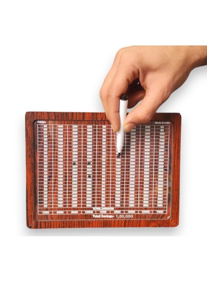 Fiddlys Wooden Money/Piggy Bank, Money Coin Box with Carved Design for Kids/Children, Savings Challenge Box, Cashbox, Cash Vault Wooden Savings Box,Wooden Coin Piggy Bank (Wood, Rs 1,00,000) - Image 4