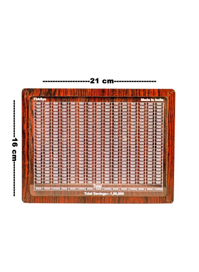 Fiddlys Wooden Money/Piggy Bank, Money Coin Box with Carved Design for Kids/Children, Savings Challenge Box, Cashbox, Cash Vault Wooden Savings Box,Wooden Coin Piggy Bank (Wood, Rs 1,00,000) - Image 3