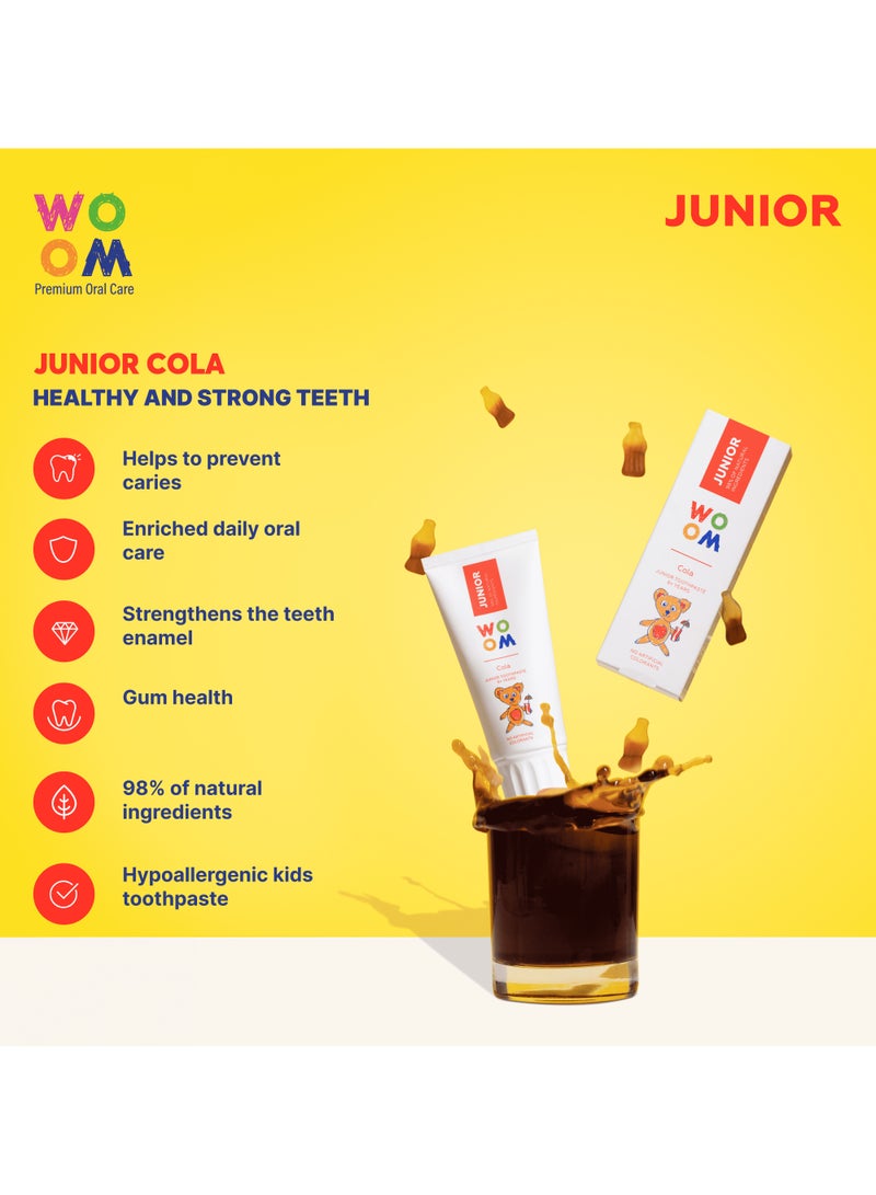 ووؤوم معجون أسنان وووم كيدز جونيور بنكهة الكولا (للأطفال بعمر 6 سنوات فما فوق)، 50 مل - Image 3