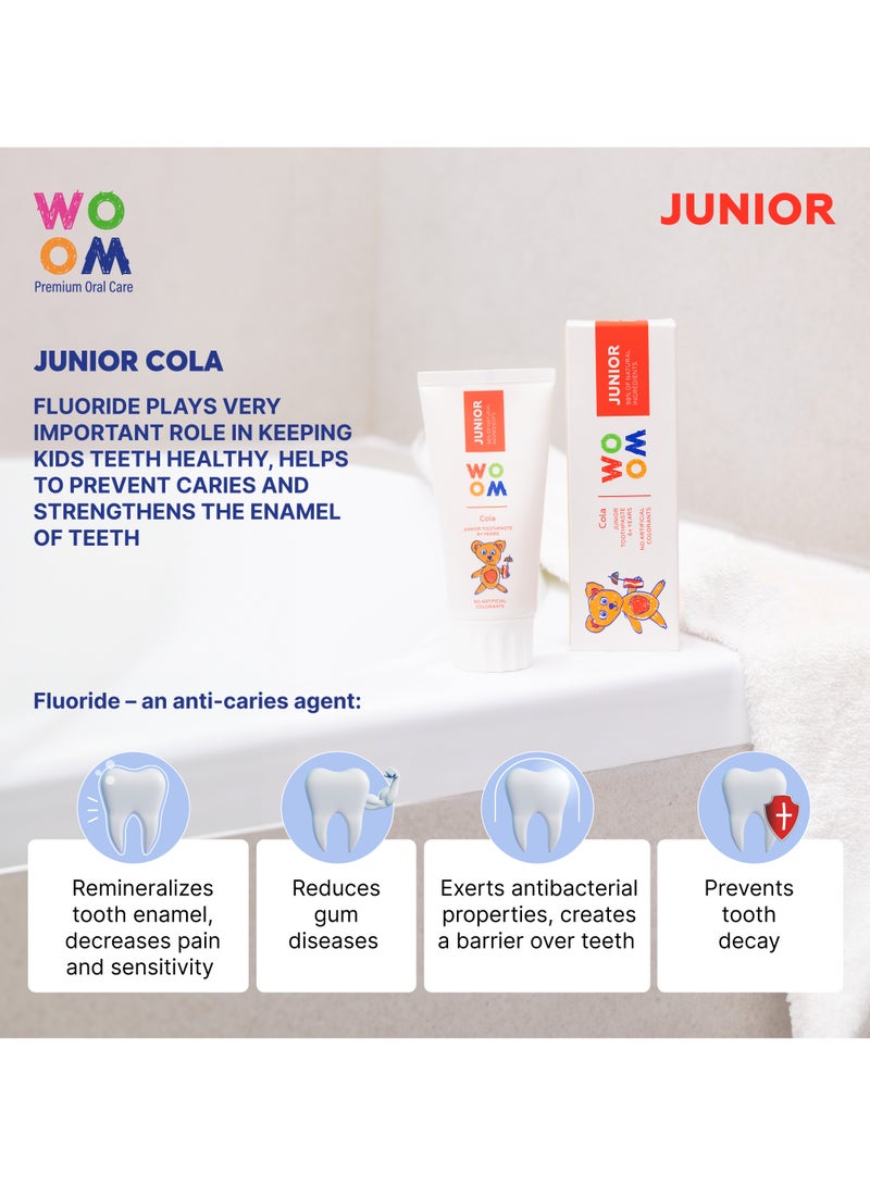 ووؤوم معجون أسنان وووم كيدز جونيور بنكهة الكولا (للأطفال بعمر 6 سنوات فما فوق)، 50 مل - Image 5