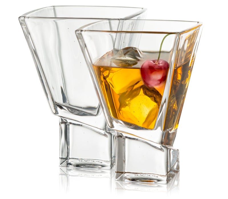 JoyJolt JoyJolt Carre 2Piece Cocktail Glasses Set 8 Ounce Martini Glasses 