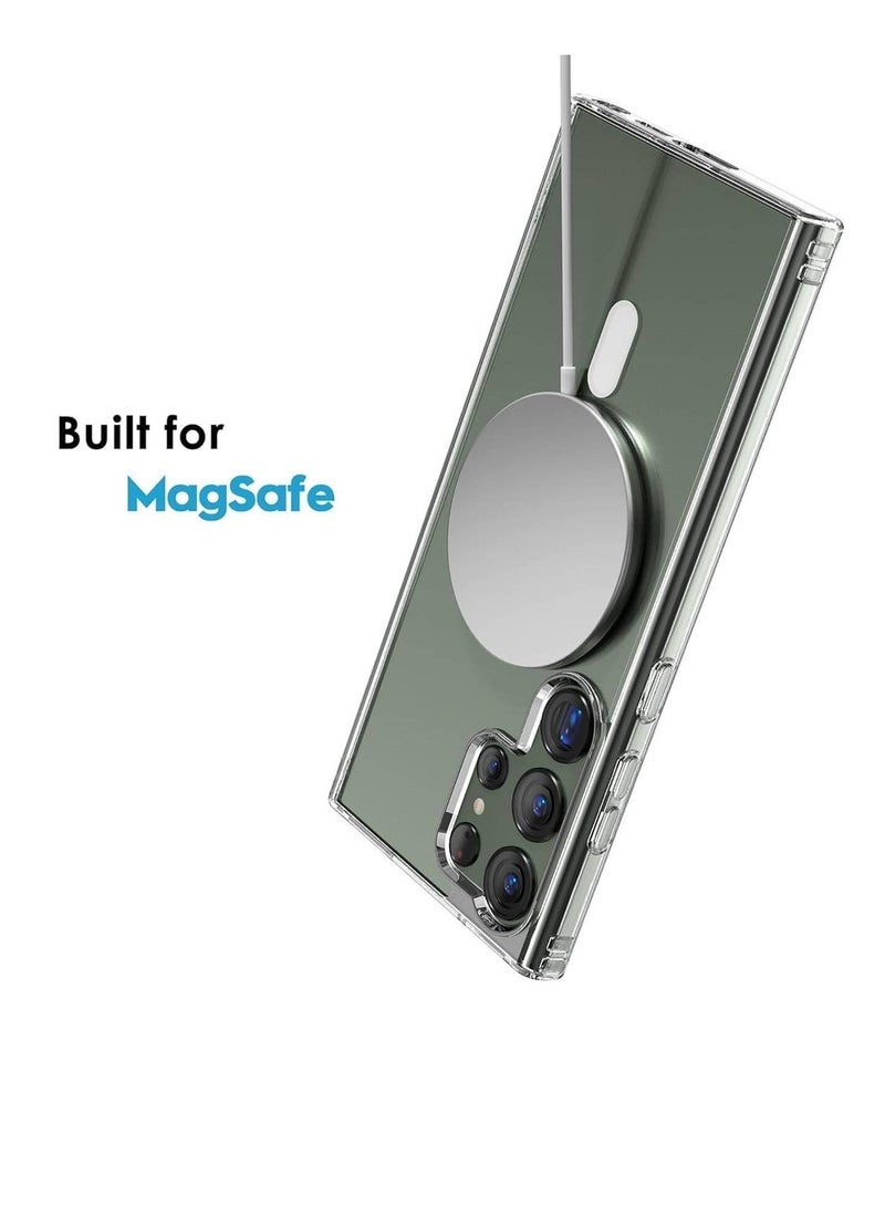 Techie Samsung Galaxy S25 Ultra 5G 2025 Hard Back Magnetic MagSafe Clear Case, Slim Shockproof Cover, Supports Wireless Charging - Image 2