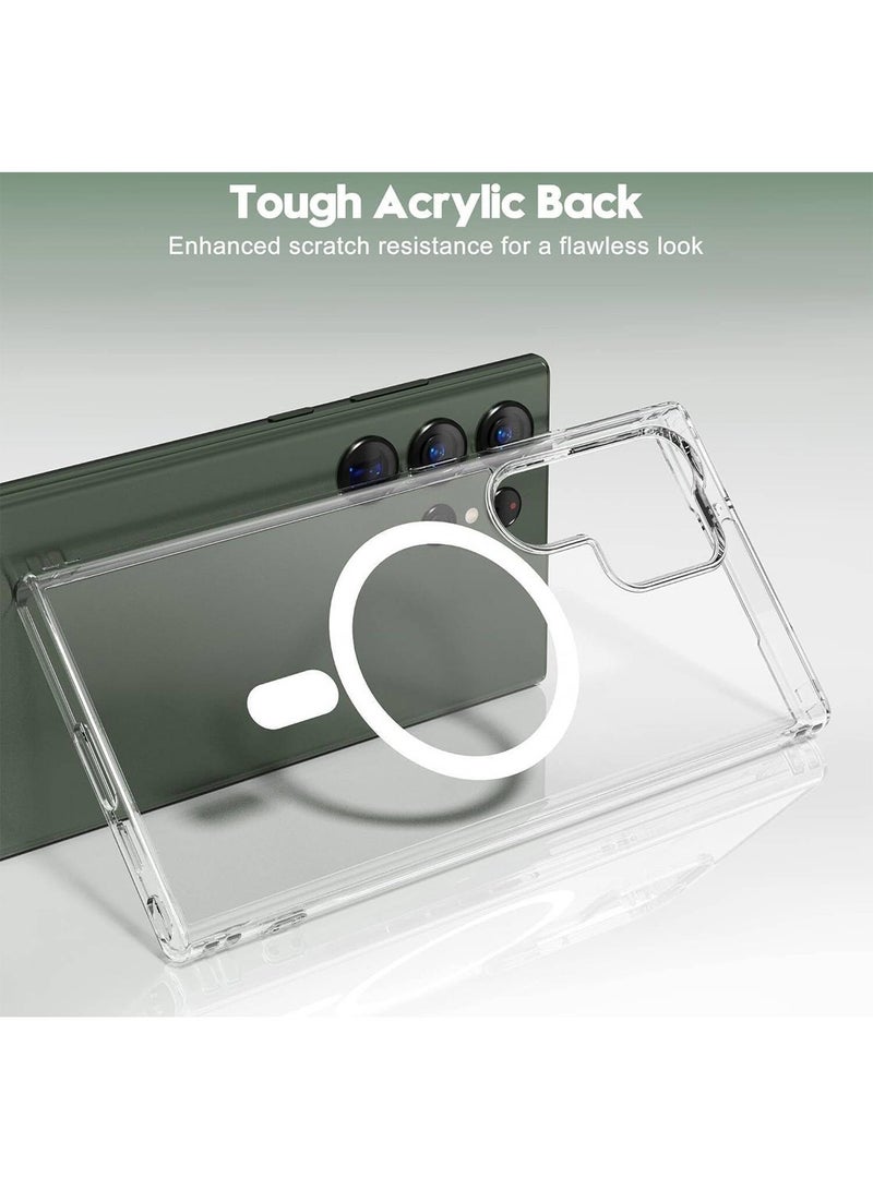 Techie Samsung Galaxy S25 Ultra 5G 2025 Hard Back Magnetic MagSafe Clear Case, Slim Shockproof Cover, Supports Wireless Charging - Image 3