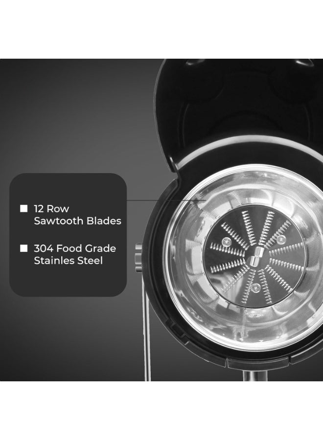 MUNTAQI Juicer Making Machine – 500W Whole Fruit & Vegetable Juice Extractor with Wide Feed Chute, Strong Stainless Steel Housing, Easy Clean, High Nutrient Cold Press Juicer for Healthy Juice at Home - Image 5